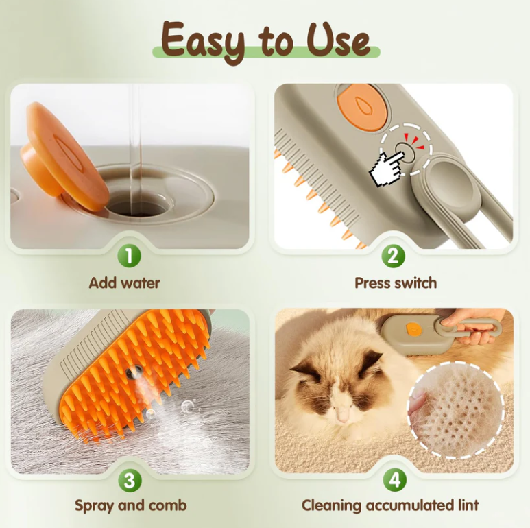 🔥3-in-1 No-Rinse Pet Grooming Brush + Cleansing Solution🔥