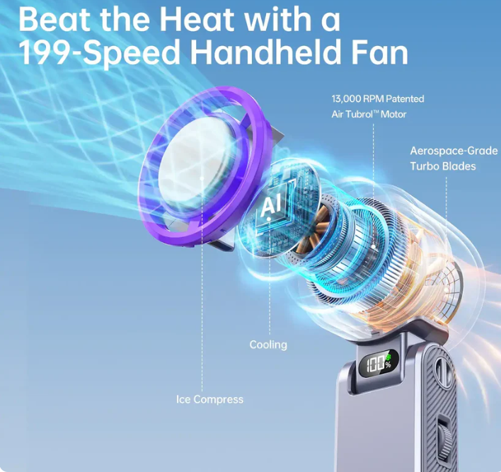 🔥Last day of limited-time event  Handheld cooling semiconductor mini fan🔥