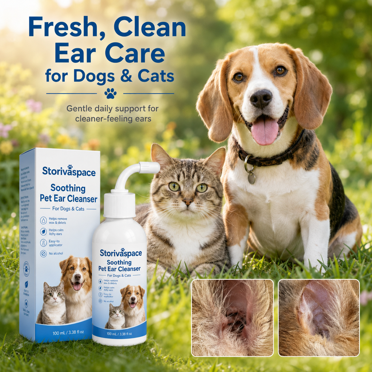 Fresh daily ear care for dogs and cats