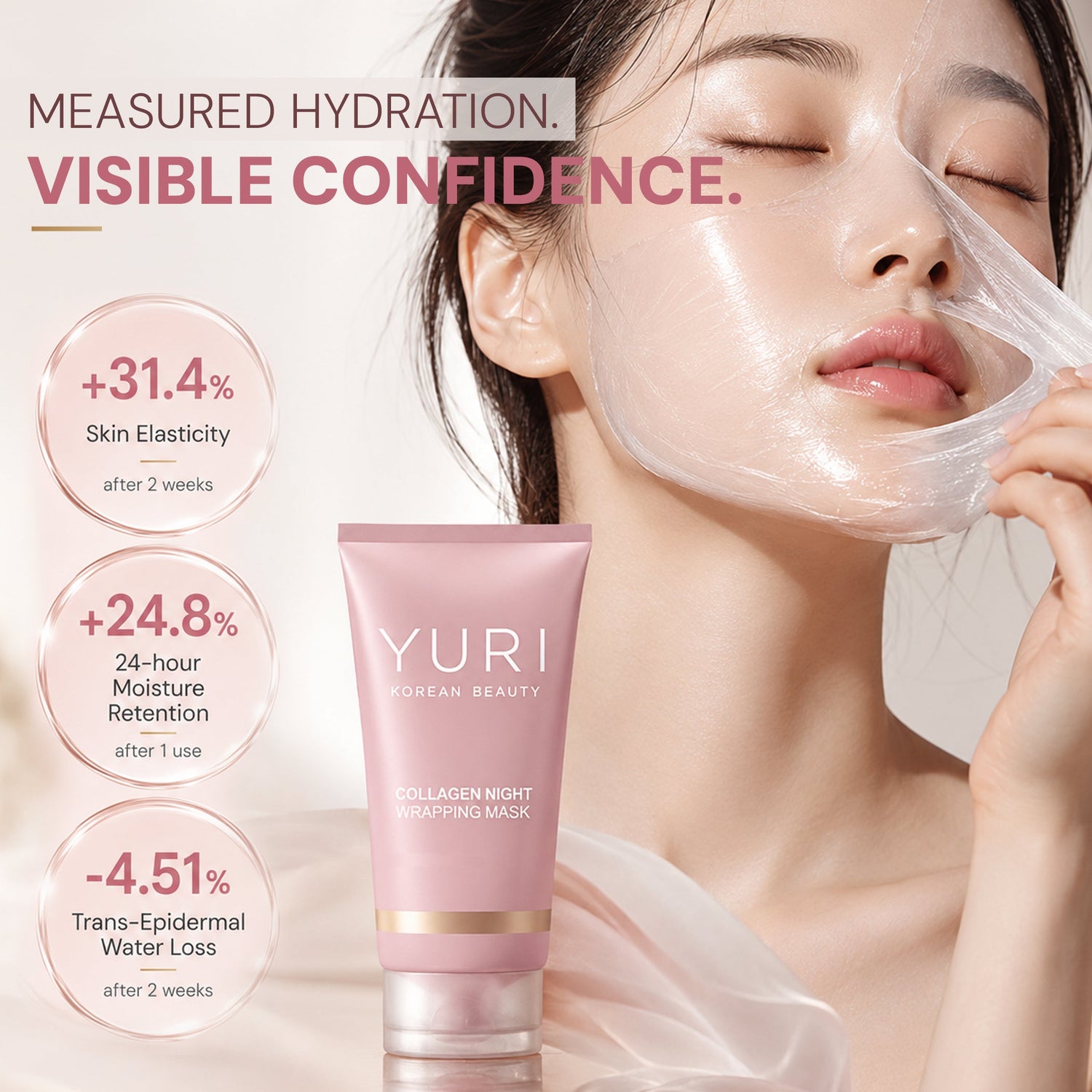 YURI Collagen Night Wrapping Mask morning skin results
