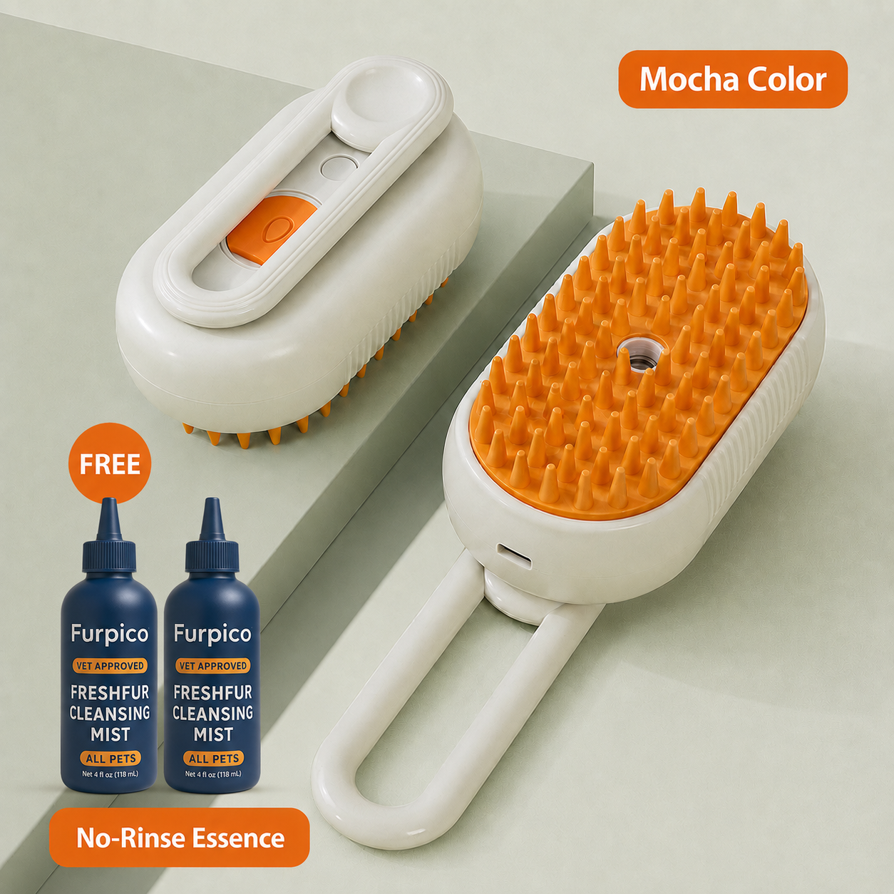 🔥3-in-1 No-Rinse Pet Grooming Brush + Cleansing Solution🔥