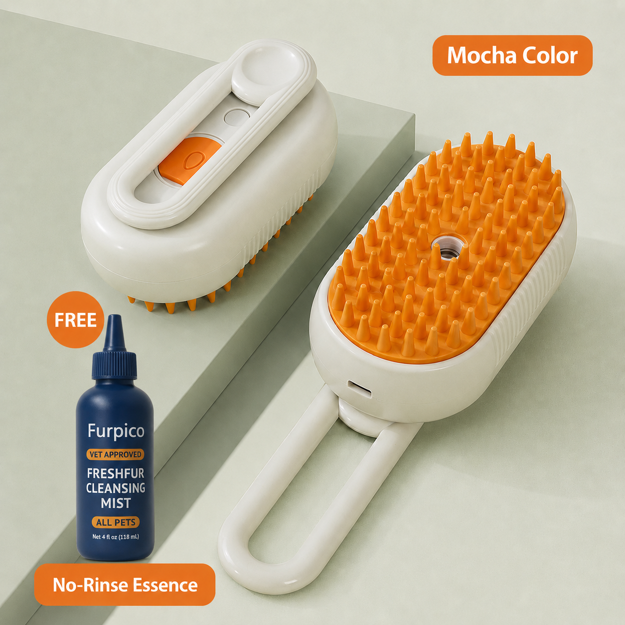 🔥3-in-1 No-Rinse Pet Grooming Brush + Cleansing Solution🔥