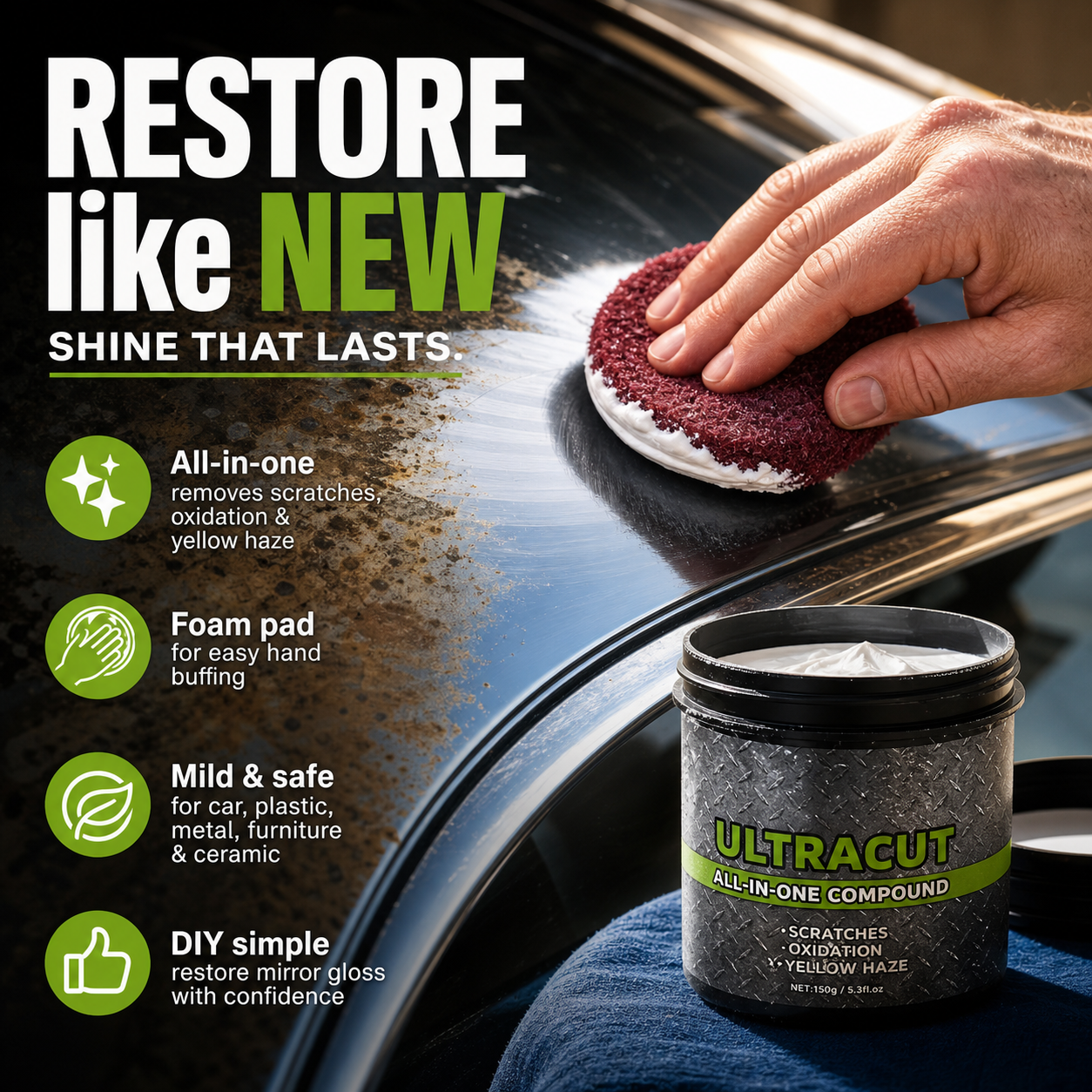 🔥Last Day Sale 50% OFF⏰🖌️🏠All-in-One Surface Restoration Polish with Pad💥